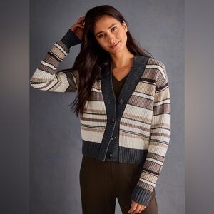 Cabi Cocoa Striped Cardigan